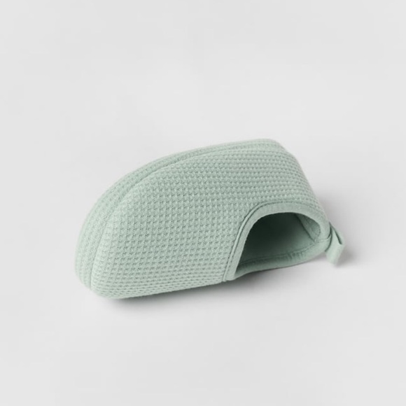 NWT Zara Size 9 toddler Waffle knit slippers and matching bag green - Picture 3 of 5
